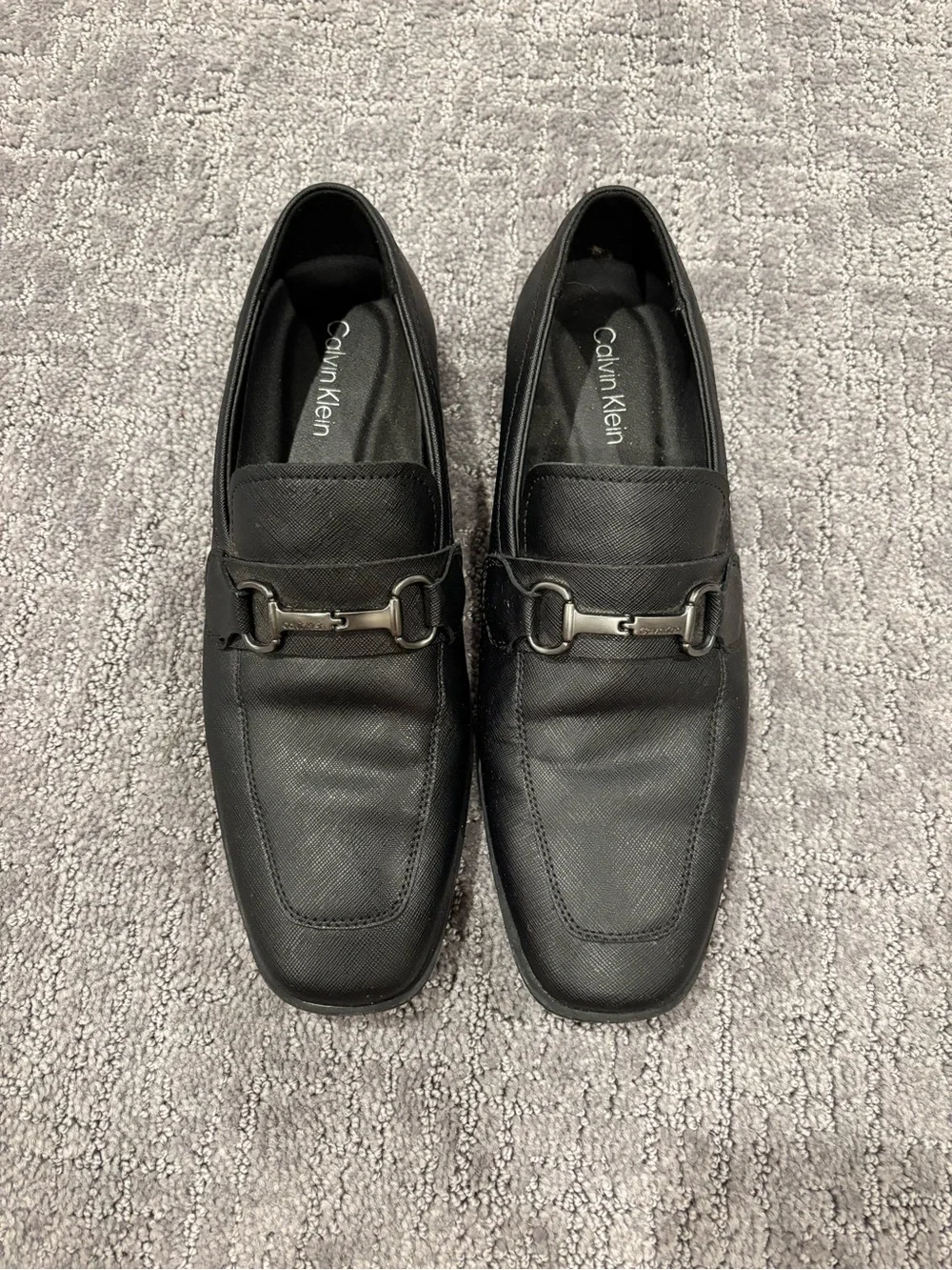Calvin Klein Men's Black Leather Malcome Slip-on Dress Shoes